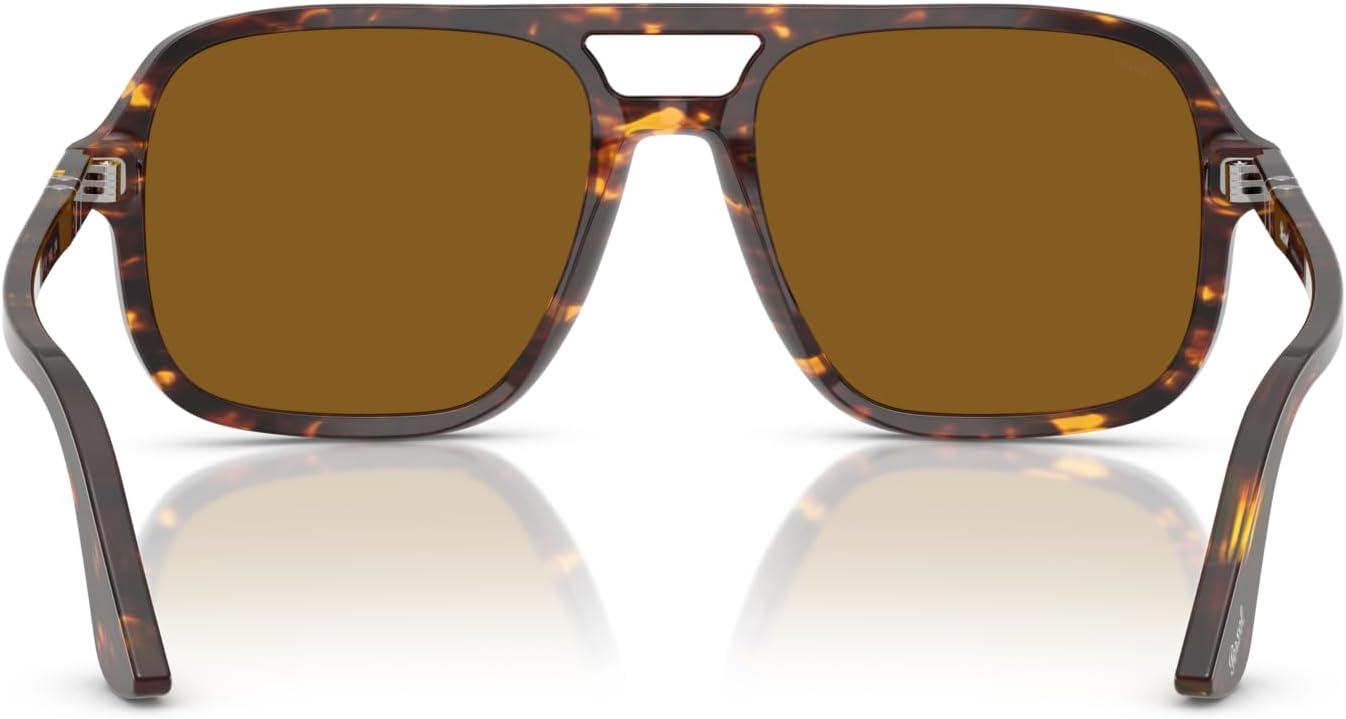 imagePersol Mens Po3328s Aviator SunglassesBrownBright YellowBrown