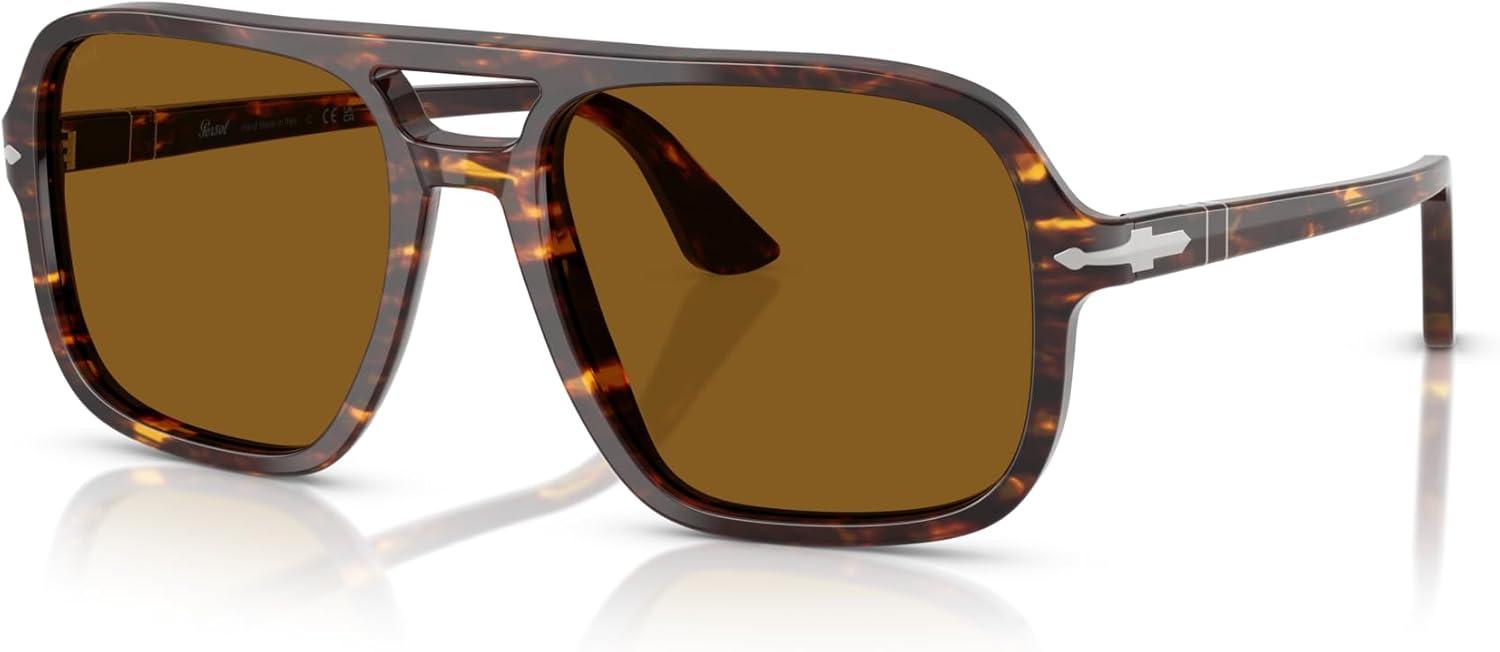 imagePersol Mens Po3328s Aviator SunglassesBrownBright YellowBrown