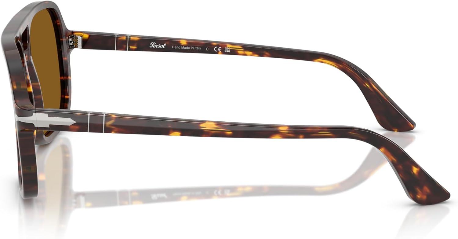 imagePersol Mens Po3328s Aviator SunglassesBrownBright YellowBrown
