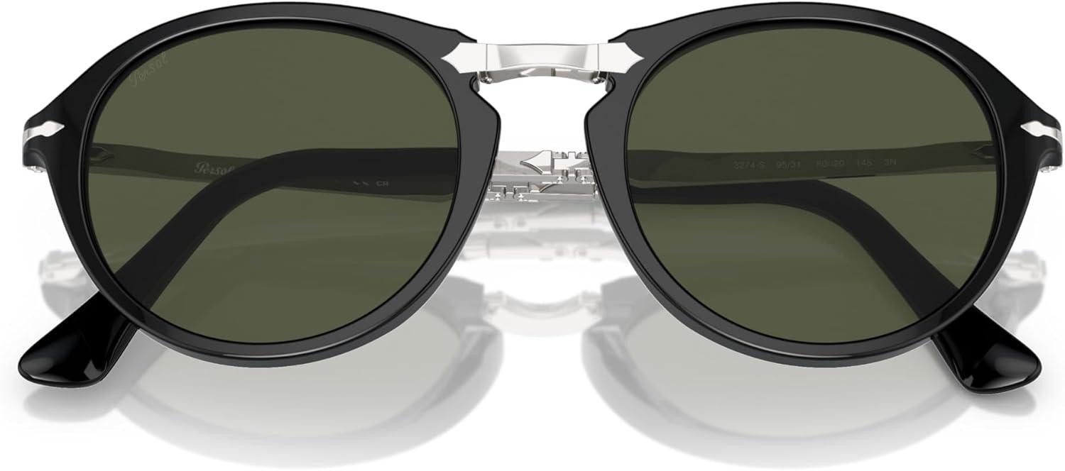 imagePersol PO3274S Round SunglassesBlackGreen