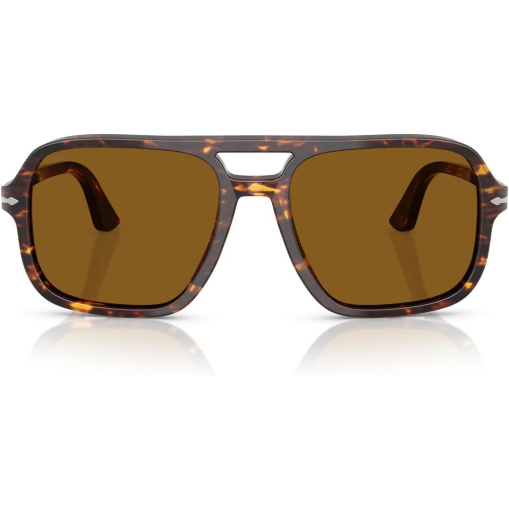 imagePersol Mens Po3328s Aviator SunglassesBrownBright YellowBrown