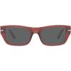 imagePersol PO3268S Rectangular SunglassesBurnt Red TransparentDark Grey