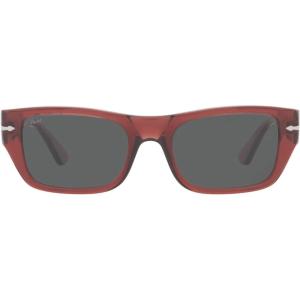 imagePersol PO3268S Rectangular SunglassesBurnt Red TransparentDark Grey