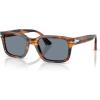 imagePersol PO3272S Rectangular Sunglasses Striped Black and BrownLight Blue 53 mm