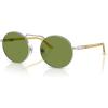 imagePersol Po1019s Rectangular SunglassesSilverGreen Light