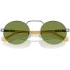 imagePersol Po1019s Rectangular SunglassesSilverGreen Light