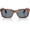 imagePersol PO3272S Rectangular Sunglasses Striped Black and BrownLight Blue 53 mm