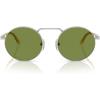 imagePersol Po1019s Rectangular SunglassesSilverGreen Light
