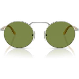 imagePersol Po1019s Rectangular SunglassesSilverGreen Light