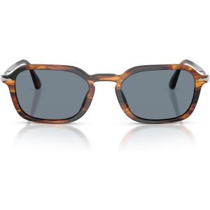 imagePersol Womens Po3381s SunglassesStriped Black and BrownLight Blue
