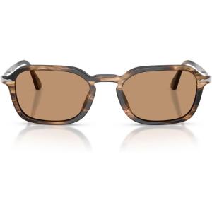 imagePersol Womens Po3381s SunglassesStriped Black and Greige Brown