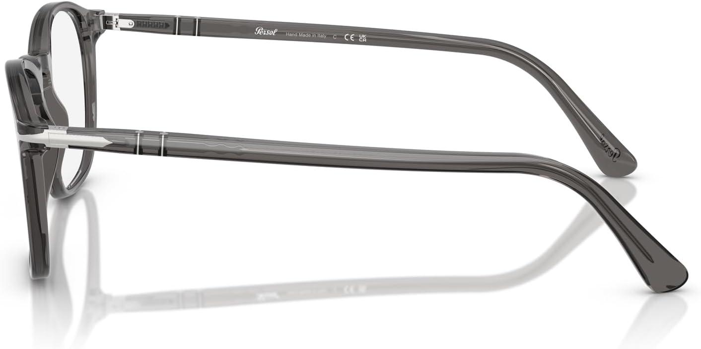 imagePersol Womens Po3007vm Square Prescription Eyewear FramesTransparent GreyDemo Lens