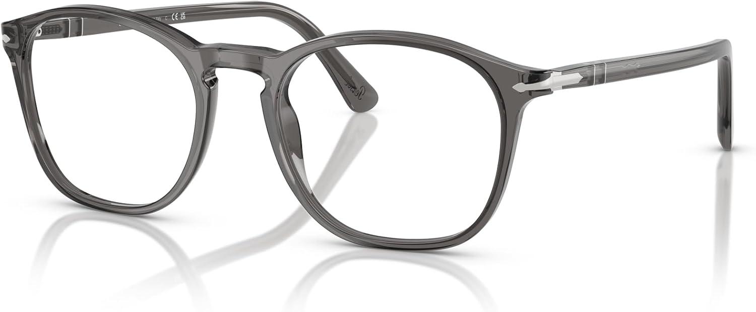imagePersol Womens Po3007vm Square Prescription Eyewear FramesTransparent GreyDemo Lens