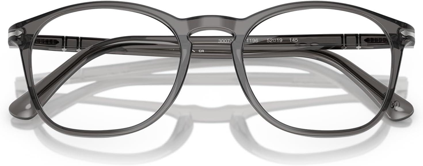 imagePersol Womens Po3007vm Square Prescription Eyewear FramesTransparent GreyDemo Lens