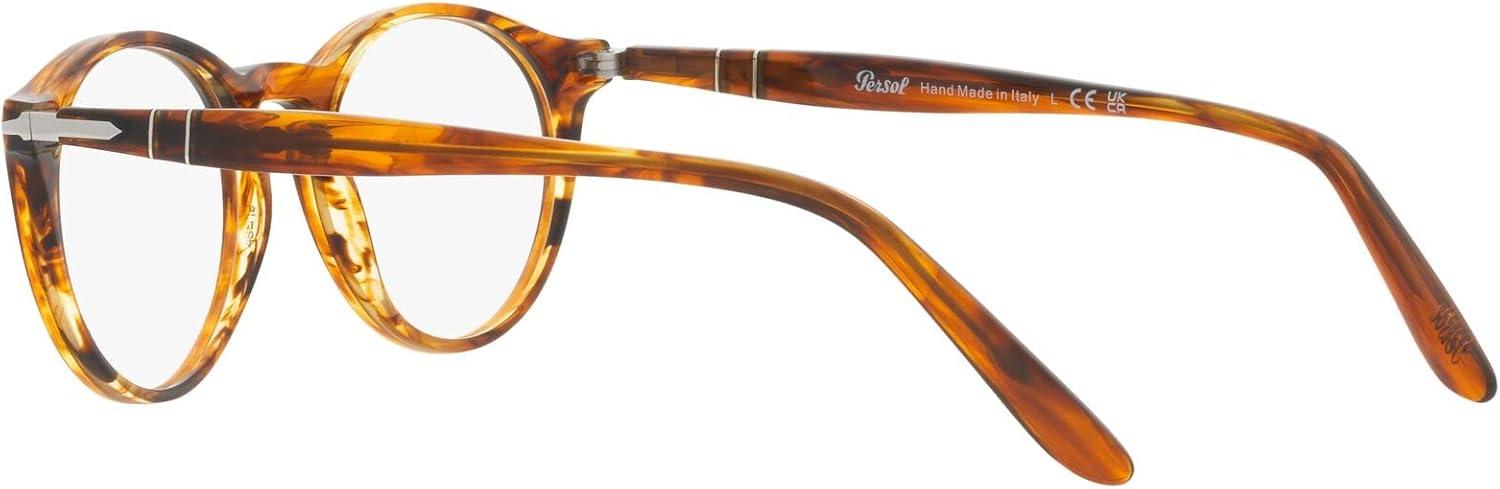 imagePersol womens Po3092v Round Prescription Eyewear FramesStriped BrownDemo Lens