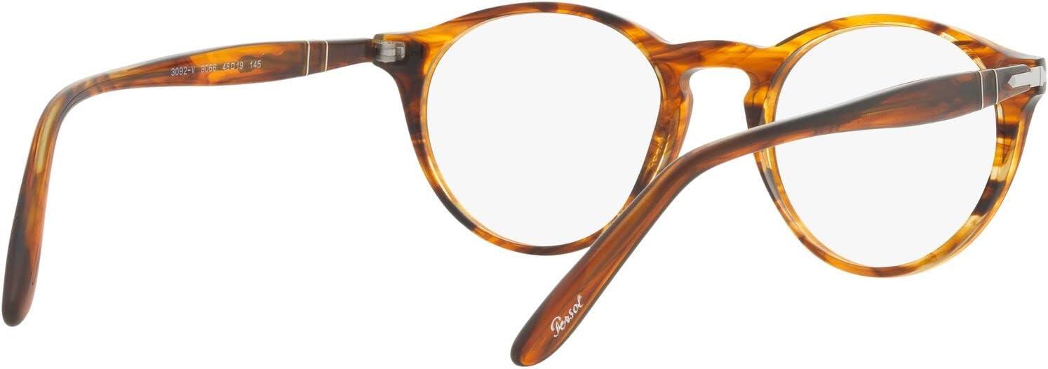 imagePersol womens Po3092v Round Prescription Eyewear FramesStriped BrownDemo Lens