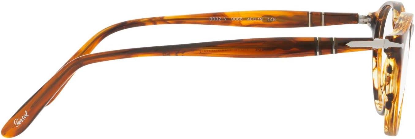 imagePersol womens Po3092v Round Prescription Eyewear FramesStriped BrownDemo Lens