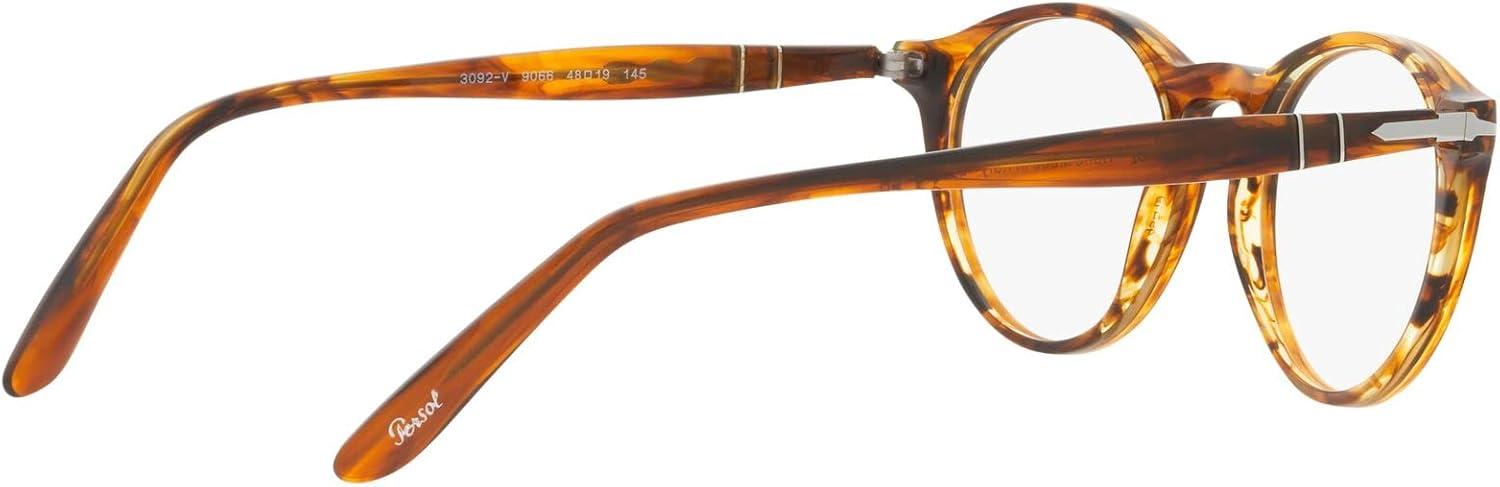 imagePersol womens Po3092v Round Prescription Eyewear FramesStriped BrownDemo Lens