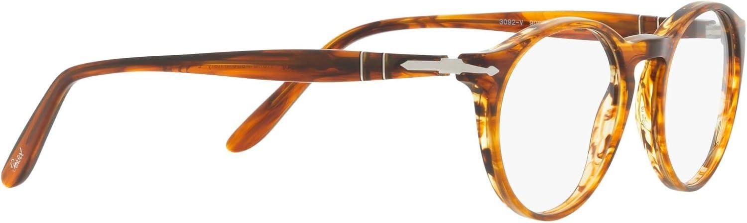 imagePersol womens Po3092v Round Prescription Eyewear FramesStriped BrownDemo Lens