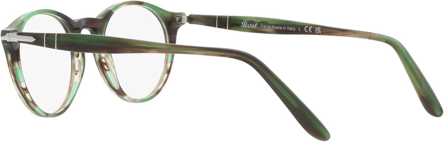 imagePersol womens Po3092v Round Prescription Eyewear FramesStriped GreenDemo Lens