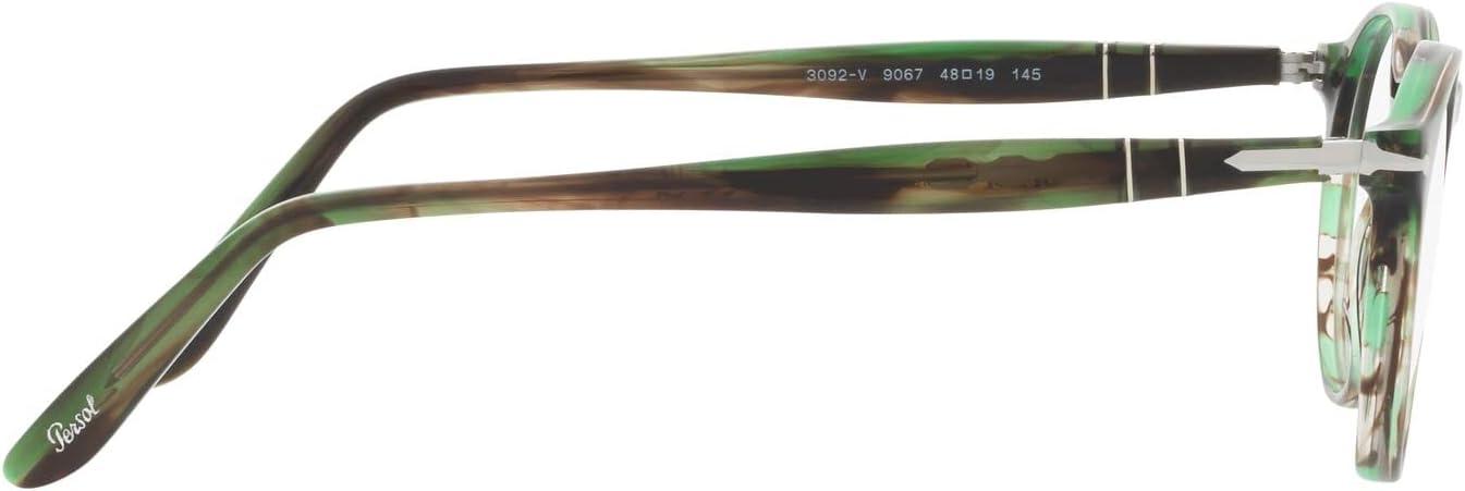 imagePersol womens Po3092v Round Prescription Eyewear FramesStriped GreenDemo Lens