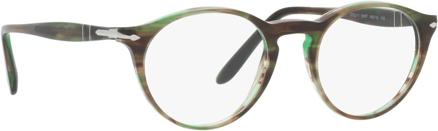 imagePersol womens Po3092v Round Prescription Eyewear FramesStriped GreenDemo Lens