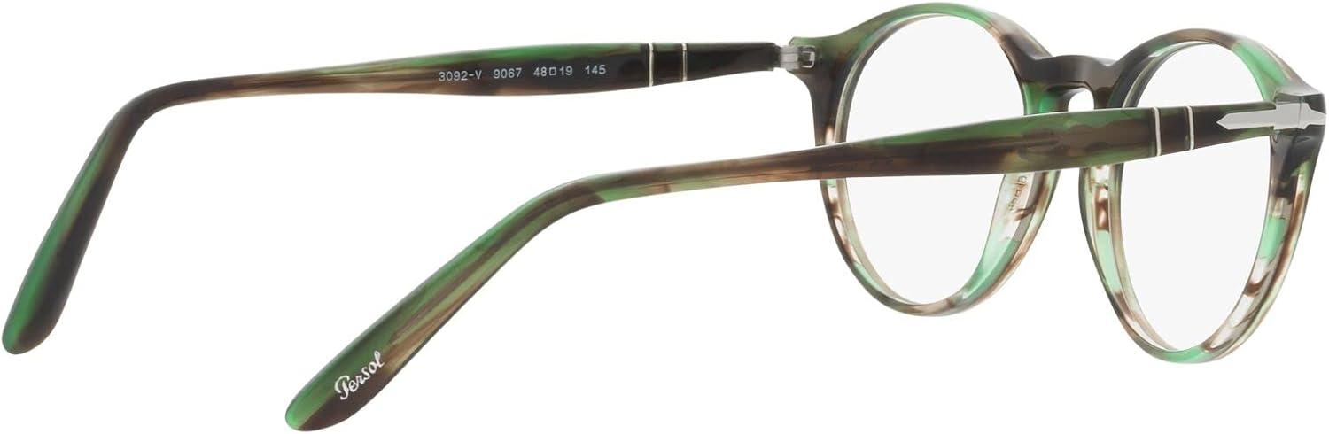 imagePersol womens Po3092v Round Prescription Eyewear FramesStriped GreenDemo Lens