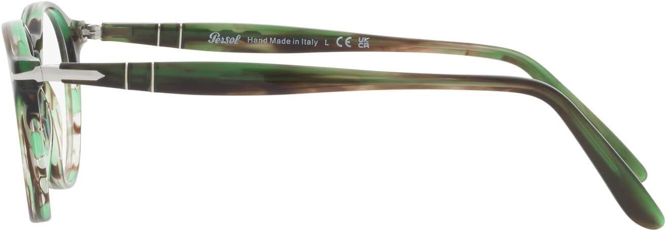 imagePersol womens Po3092v Round Prescription Eyewear FramesStriped GreenDemo Lens