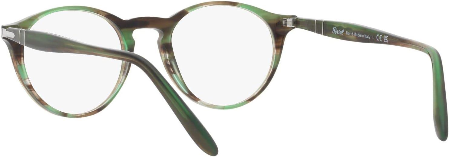 imagePersol womens Po3092v Round Prescription Eyewear FramesStriped GreenDemo Lens