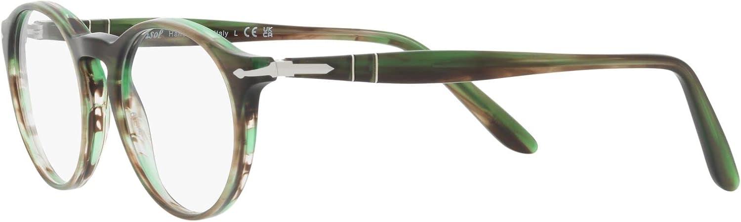 imagePersol womens Po3092v Round Prescription Eyewear FramesStriped GreenDemo Lens