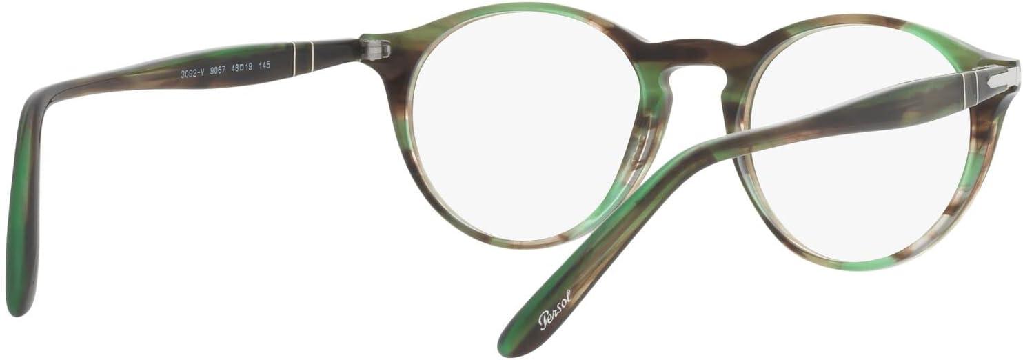 imagePersol womens Po3092v Round Prescription Eyewear FramesStriped GreenDemo Lens