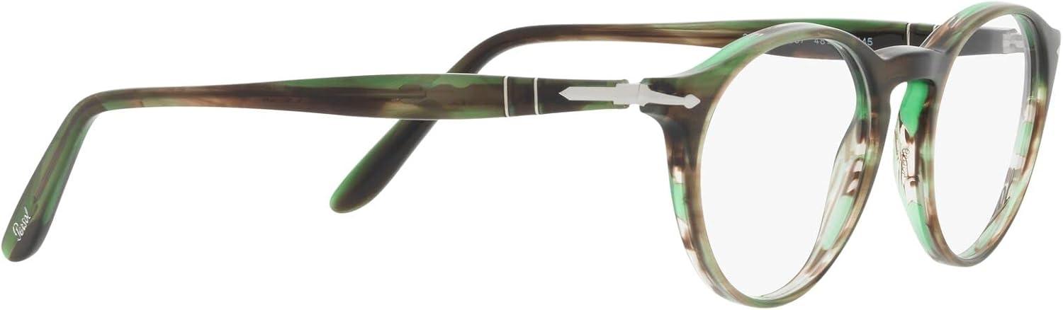imagePersol womens Po3092v Round Prescription Eyewear FramesStriped GreenDemo Lens