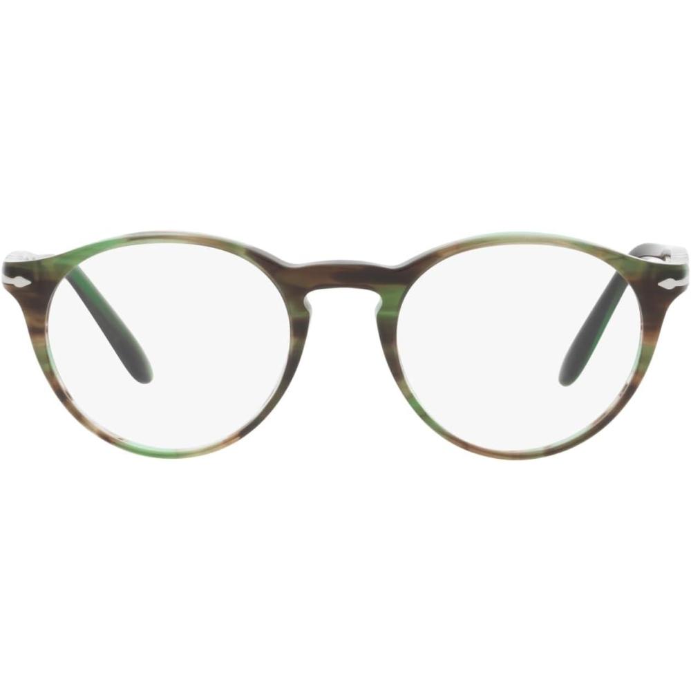 imagePersol womens Po3092v Round Prescription Eyewear FramesStriped GreenDemo Lens