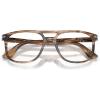 imagePersol Mens Po3329v Greta Aviator Prescription Eyewear FramesStriped Black and Greige Demo Lens