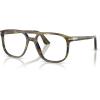 imagePersol Mens Po3329v Greta Aviator Prescription Eyewear FramesStriped Black and OliveDemo Lens