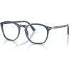 imagePersol Womens Po3007vm Square Prescription Eyewear FramesTransparent Denim BlueDemo Lens