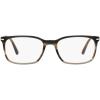 imagePersol Womens Po3189v Rectangular Prescription Eyewear FramesStriped BrownGreyBlackDemo Lens