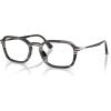 imagePersol Womens Po3381v Square Prescription Eyewear FramesStriped Black and GreyDemo Lens