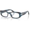 imagePersol Womens Po3388v Square Prescription Eyewear FramesStriped Blue and GreyDemo Lens