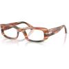 imagePersol Womens Po3388v Square Prescription Eyewear FramesStriped Red and GreenDemo Lens