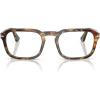 imagePersol PO3390V Square Prescription Eyewear Frames Tortoise Brown and PearlDemo Lens 52 mm