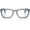 imagePersol Po3382v Square Prescription Eyewear FramesTransparent Denim BlueDemo Lens