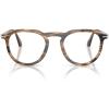 imagePersol Po3387v Pier Square Prescription Eyewear FramesStriped Black and Greige Demo Lens