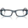 imagePersol Womens Po3388v Square Prescription Eyewear FramesStriped Blue and GreyDemo Lens