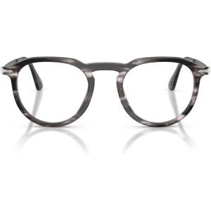 imagePersol Po3387v Pier Square Prescription Eyewear FramesStriped Black and GreyDemo Lens