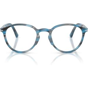 imagePersol Womens Po3218v Round Prescription Eyewear FramesStriped Blue and GreyDemo Lens