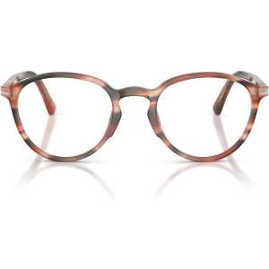 imagePersol Womens Po3218v Round Prescription Eyewear FramesStriped Red and GreenDemo Lens