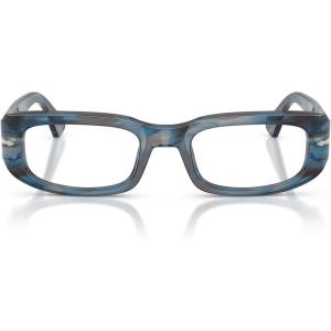 imagePersol Womens Po3388v Square Prescription Eyewear FramesStriped Blue and GreyDemo Lens