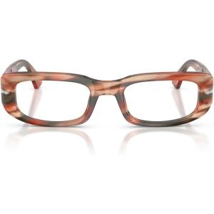 imagePersol Womens Po3388v Square Prescription Eyewear FramesStriped Red and GreenDemo Lens
