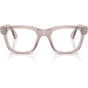 imagePersol Womens Po3389v Cecil Square Prescription Eyewear FramesTransparent Brown GreyDemo Lens